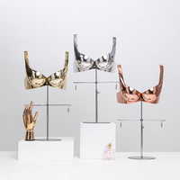 Expositor de ropa interior para mujer, soporte de exhibición de sujetadores de alta gama para escaparates, modelo de lujo ligero con electrochapado.