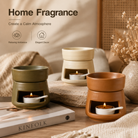 Brûleur d'arômes en céramique, chauffe-cire, diffuseur d'huiles essentielles, support de bougie chauffe-plat, décoration parfumée pour la maison, OEM ODM, boutique de cadeaux