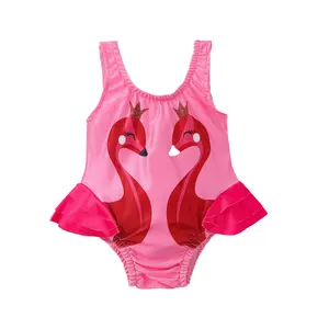 OUKEER KIDS Hot 2022 Baby Girls' Swimsuit Swan Sleeveless One-piece Swimwear