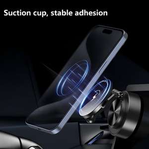 Foldable 15W Wireless Charger Slim Car Vacuum <b>Phone</b> Holder Strong Magnets Adjustable Height <b>Stand</b> <b>for</b> 16/15 Dashboard <b>Desk</b> Use - Product Image 3