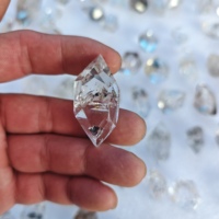 Diamant Herkimer naturel brillant à double pointe, technique de mosaïque gravée, en vente chaude