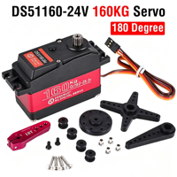 Pour DS5160SSG DS5180SSG DS51150-12V DS51160-24V 60KG 80KG 150KG 160KG Servomoteur numérique haute tension à engrenages métalliques 180/270 IP67