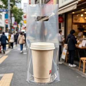 Bolsa de Plástico Desechable para Llevar Bebidas, Té con Leche, Café, Jugo, con Logotipo Personalizado, para Restaurantes de Comida para Llevar - Product Image 1
