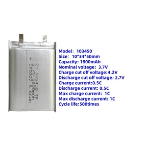 แบตเตอรี่ ZonYou KC Certified 103450 Cell 3.7V 2000mAh 500 รอบการใช้งาน รับประกัน 12 เดือน ป้องกันการระเบิด พกพาสะดวก ขายส่ง - Product Image 4