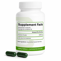 Capsules de Spiruline en Gros, Superaliment Vert pour le Bien-être Quotidien, Flacon de 60 Comprimés, Fabricant de Marque Privée