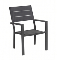 Chaise de jardin d'extérieur empilable avec accoudoirs, structure en acier et assise en HDPE