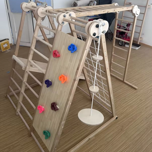 Palestra per bambini al coperto nella giungla con parete svedese e struttura di arrampicata <span class=keywords><strong>Fun</strong></span> <span class=keywords><strong>House</strong></span> per giocare attività scolastiche modello di triangolo Pickler - Product Image 4
