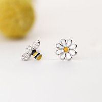 925 Sterling Silber Blumen-Ohrringe Damen Einfacher Modeschmuck Hochzeits-Accessoires