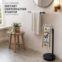 Papier toilette en bambou fantaisie, 2 plis, 25 m, rouleau de papier toilette imprimé avec des messages amusants de précaution et d'avertissement de danger