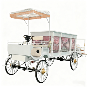 Cercueil funéraire électrique à chevaux, décoré de fleurs, fait main, en promotion - Product Image 1