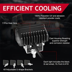 Un par de 2PCS Lente de PC transparente o ámbar 40W <span class=keywords><strong>Spot</strong></span> Driving Beam Impermeable Offroad 3 pulgadas Led Light Pods - Product Image 3