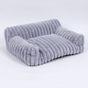 Роскошные лежанки для животных: индивидуальная лежанка для кошек, хит продаж, со съемным моющимся чехлом, нескользящим дном, диван-лежанка для щенков, поликоттон, зимняя - Product Image 4