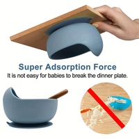 Ensemble de vaisselle pour bébé : Bol à collation en silicone antidérapant réutilisable avec ventouse et cuillère pour nourrissons - Vente en gros