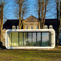 Fournisseur de Foshan, capsule préfabriquée en verre trempé Apple Cabin, respectueuse de l'environnement, espace capsule, mini-maison en forme de dôme pour habitation