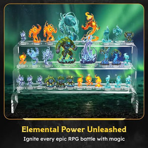 OEM ODM Anime Skinny Minis Elementals 2 Set 28 Figurines Miniatures Acryliques <span class=keywords><strong>de</strong></span> Table Éléments Air <span class=keywords><strong>Terre</strong></span> Feu Eau Figurines Plates 2D - Product Image 5