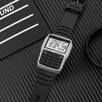 Montre numérique pour homme 2026, classique, rétro, boîtier rectangulaire, écran LED, réveil, calculatrice multifonctionnelle