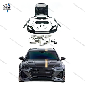 Kits de carrosserie en fibre de carbone sèche de Style M pour Audi <span class=keywords><strong>RS6</strong></span> 2020-2023 pare-chocs avant diffuseur arrière jupes latérales capot échappement Bodykit - Product Image 6