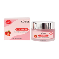 Masque de nuit pour les lèvres à la fraise OEM Skincare, acide hyaluronique, glycérine, hydratant, pour les lèvres gercées, sèches et craquelées, réduit les ridules des lèvres