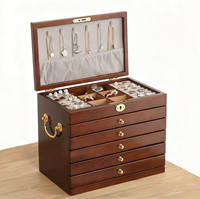 Elegante Organizador de Joyas Cúbico de Madera Maciza Marca HYL, Caja de Empaque Premium con Opción de Tamaño Personalizado
