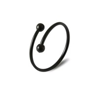 Bague unisexe ajustable en acier inoxydable, double perle, or platine, ouverte, minimaliste, simple, tendance, pour mariage et fiançailles