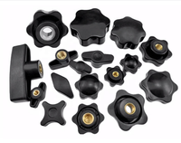 Boutons de serrage à poignée filetés traversants 1/4 "-20 pouces M3 M4 M5 M6 M8 M10 M12, en plastique noir Torx Star