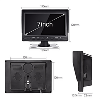 Alarme radar d'angle mort intelligente IA, moniteur de voiture 7 pouces, enregistreur DVR 4 canaux à écran partagé pour camion, bus, camping-car, fourgonnette, remorque, caméra IR