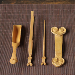 Bamboo Carved Ruyi <b>Tea</b> <b>Set</b> Six Gentlemen <b>Tea</b> Scoop <b>Tea</b> Shovel <b>Tea</b> Needle <b>Tea</b> Clips Four Piece Accessories For <b>Tea</b> Ceremony - Product Image 2
