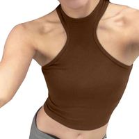 Corset Personnalisé OEM d'Été Blanc pour Femme, Débardeur Sportif Sexy de Yoga Court Tricoté, Vêtement Doux et Confortable Anti-Humidité
