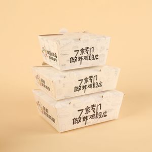 Scatola per Pollo Fritto Personalizzata OEM, Biodegradabile, Vintage, in Cartone Avorio per Alimenti con Coperchio Trasparente - Product Image 4