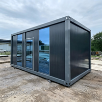 SKYLINE Casa Contenedor Prefabricada Modular Personalizada con Muro Cortina de Vidrio Transpirable y Ventanas de Vidrio