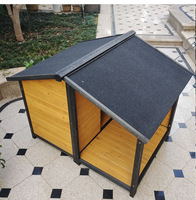 Chenil extérieur en bois massif imperméable à la pluie pour petites races Toutes saisons Utilisation Quadrate Forme Classiques Style Assemblage
