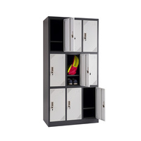 Armoires de classement, casier métallique à 9 portes, armoire de rangement en métal, meuble de bureau