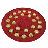 Plateaux floqués rectangulaires et circulaires personnalisés en usine, inserts haut de gamme pour boîtes cadeaux, plateaux pour chocolats, truffes et biscuits