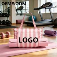 Tas Tote Yoga Gym Logo Kustom OEM ODM |   Tas Selempang Anti Air Bahan Polyester dengan Ritsleting, Tempat Matras Yoga, Pola Kustom, Grosir