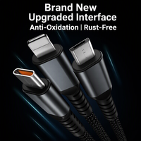 Câble de charge USB A vers USB C 100W 3 en 1 avec affichage numérique, super rapide, en nylon tressé, pour iPhone, Samsung, Android