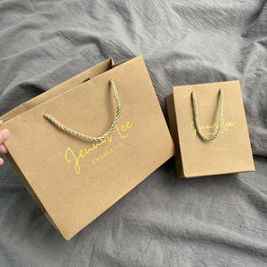 ถุงของขวัญกระดาษคราฟท์พรีเมียม - บรรจุภัณฑ์พิมพ์ลายฟอยล์ทองสำหรับร้านบูติกและงานอีเว้นท์ - Product Image 4