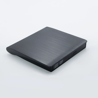 Brushed Finish External USB CD/DVD Optical Drive-Portable Plug & Play for Laptop/Desktop Computers
