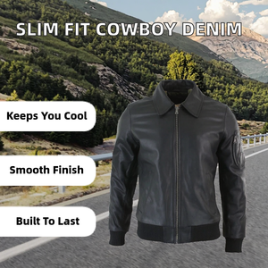 Chaqueta de Motociclista para Hombre, Estilo Vaquero, de Alta Calidad, Transpirable, Ajustada, de Poliéster/Algodón - Product Image 2