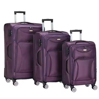 Ensemble de bagages de voyage légers 3 pièces du fabricant, valise souple à roulettes avec serrure TSA, doublure en Oxford et polyester