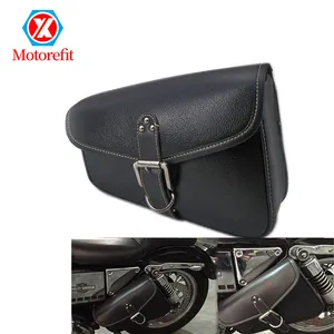 Tas alat sadel sepeda motor Universal RTS, tas peralatan sepeda motor sisi kiri kulit PU