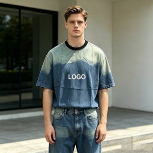 Ensembles de t-shirts en denim de haute qualité pour hommes, shorts en jean à manches courtes avec imprimé singe, ensembles en denim deux pièces pour hommes, décontractés pour l'été, 420g - Product Image 5