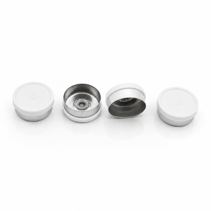 Capsules combinées en aluminium et plastique à ouverture facile, blanches, pour flacons pharmaceutiques - Product Image 1