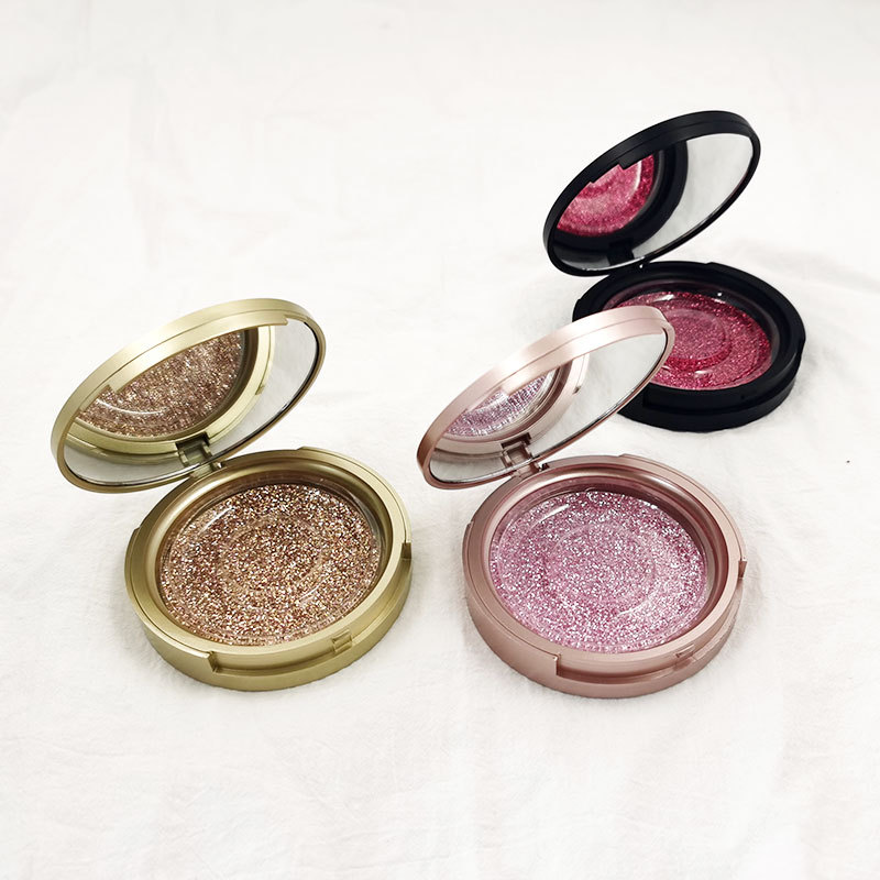 Best factory price wholesale round empty eyelash packaging box with mirror