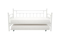Vente en gros d'usine Plate-forme en métal Cadre de lit double Lit plate-forme moderne en métal Lit à cadre ouvert en métal blanc pour un montage facile
