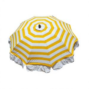 Parasol de jardin unique à motif imprimé en relief, style bohème indien, parasol de plage, protection solaire pour terrasses, fait main, couleurs jaunes - Product Image 1