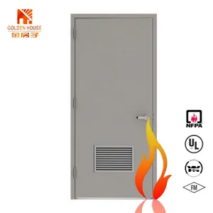 ul listed american hollow metal fire rating louver doors metal smart lock entry doors