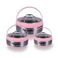 Ensemble de chauffe-plats isothermes en acier inoxydable unique, 3 pièces |   Ensemble de casseroles isothermes à double paroi pour la cuisine et la salle à manger