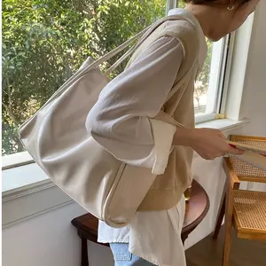 Women's Minimalist Tote Bag Large Capacity Shoulder Bag Quality PU Leather Travel Pouch Wallet Soft Messenger Bag