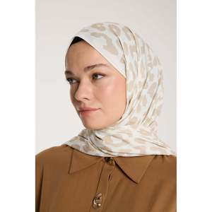 Pure Tone Satin Silk <b>Scarf</b> Custom Designer Leopard Print <b>Long</b> Style for All Seasons-Ivory Beige - Product Image 5