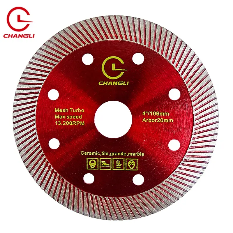 4-4.5 pouces Turbo Super Thin Factory Sale High-end Sinter Cutter Ceramic Dry Circle Cutting Disc Porcelain Tile Diamond Saw Blade